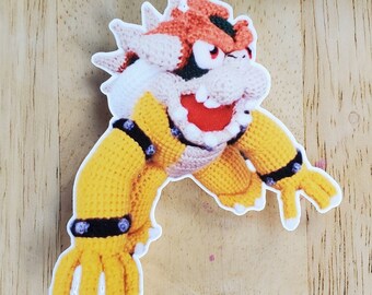 Bowser Sticker - Crochet Amigurumi-style Super Mario Sticker