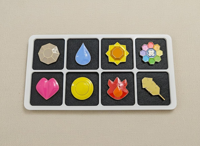 3D Kanto Gym Badges (gen 1) - Individuals & Complete Set of 8 Enamel ...