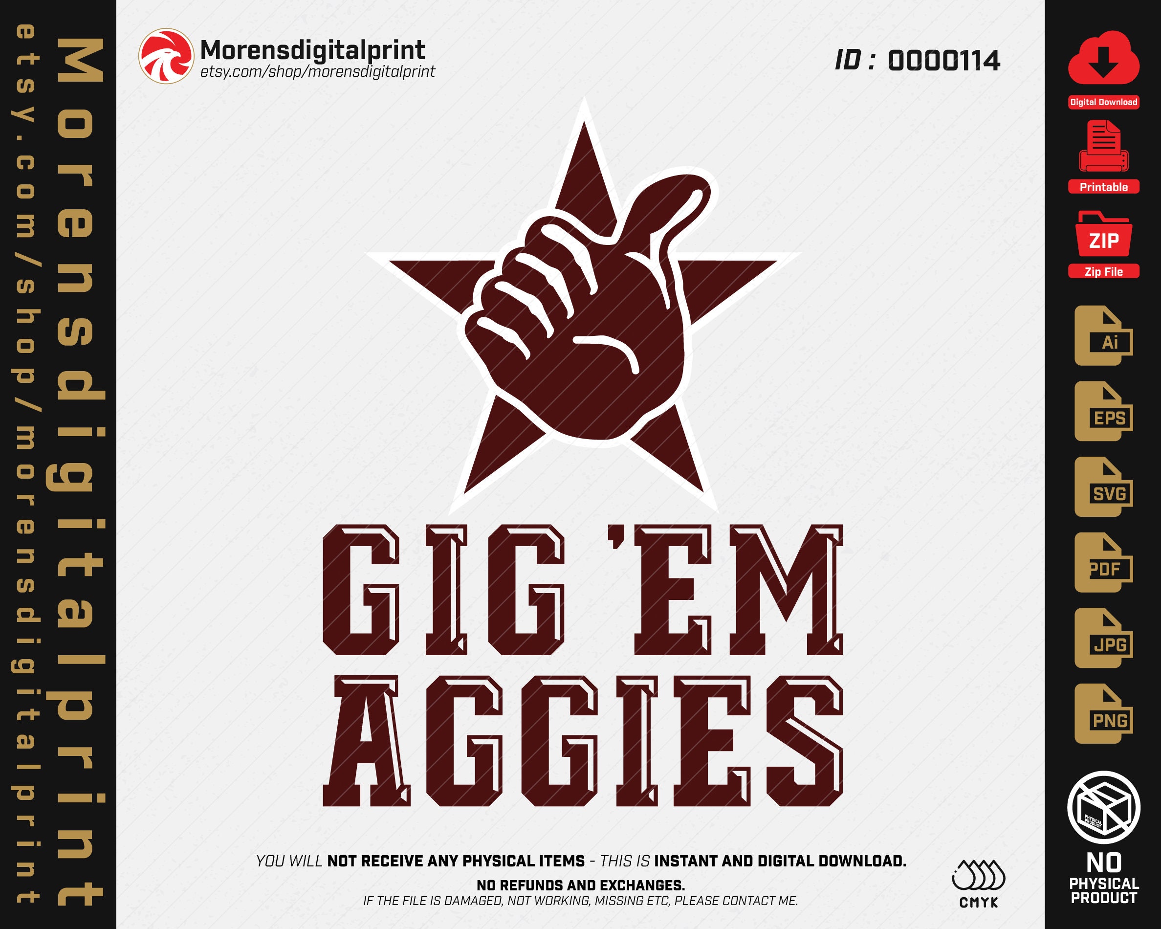 Gig'emaggies ai Eps SVG PDF and Image jpg Png Etsy Ireland