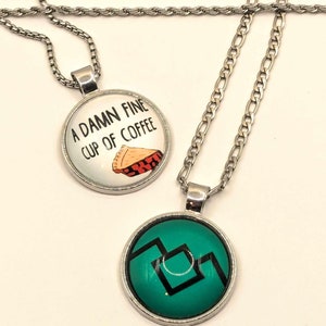 David Lynch Inspired Jewelry, David Lynch Film Director Tribute, Twin Peaks Pendant Necklaces, Damn Fine Cup of Coffee, Agent Cooper
