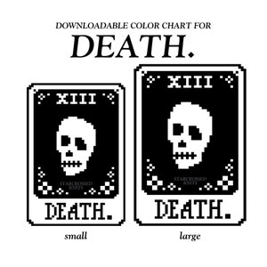 DEATH Tarot Karte Farbkarte • pdf Farbkarte zum Stricken, Häkeln, Kreuzstich, Sticken