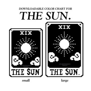 THE SUN Tarot Card kleurenkaart • digitale download pdf-kleurenkaart voor breien, haken, kruissteek, borduren