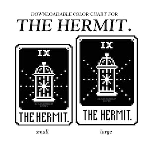 DER HERMIT Tarot Farbkarte • pdf Farbkarte zum Stricken, Häkeln, Kreuzstich, Sticken