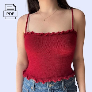 Choupette Camisole | knitting pattern for ruffle tank top | beginner friendly knit