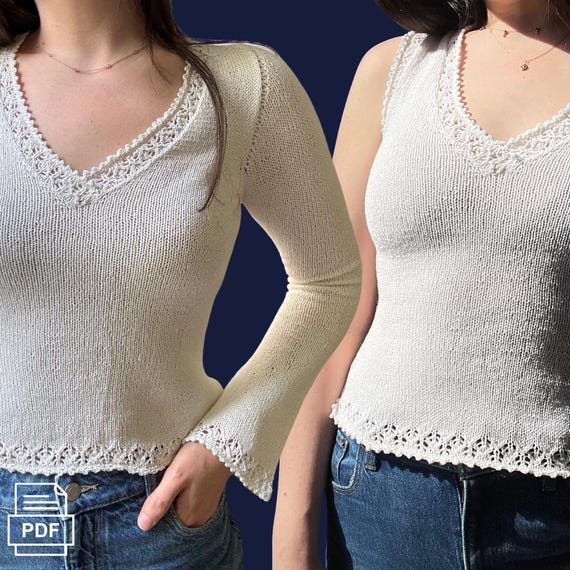 Ophelia Tank and Top | Knitting Pattern for Knit Top With