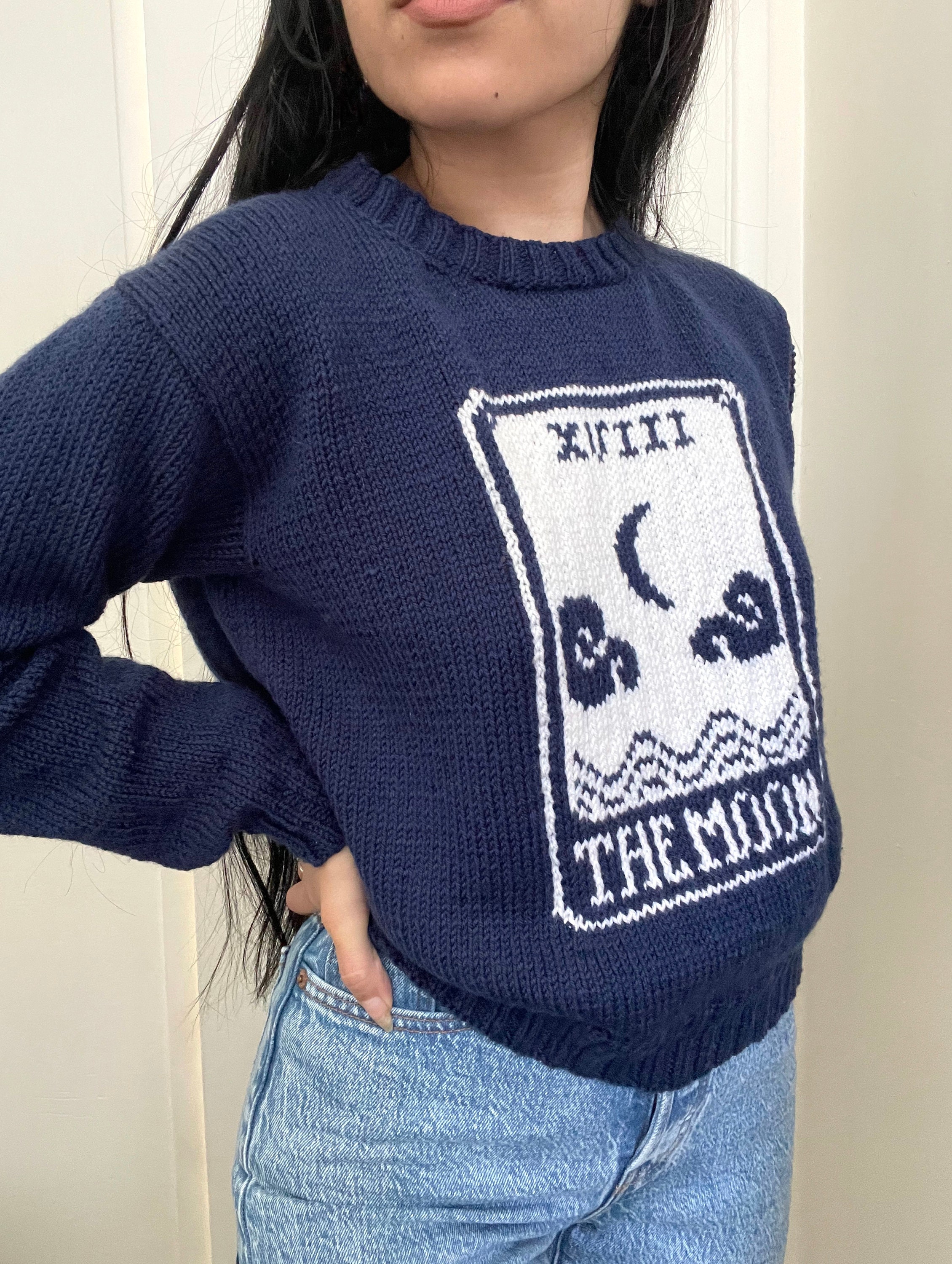 Tarot Card Sweater Knitting Pattern Stranded Colorwork Top-down Sweater ...