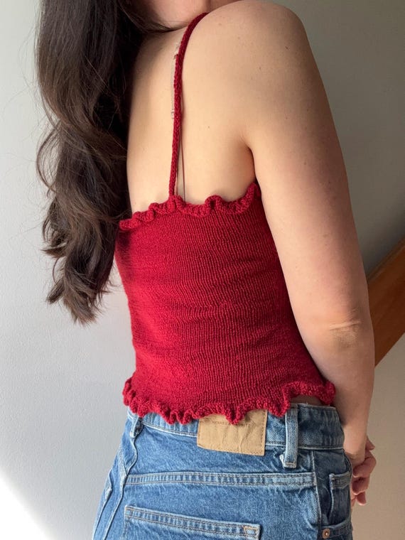 Choupette Camisole | Knitting Pattern for Ruffle Tank Top
