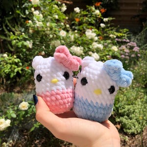 fluffy crochet 2 cat squishmallow plush