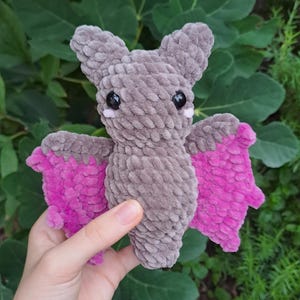 fluffy crochet bat plush