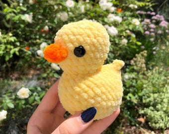 fluffy crochet duck plush