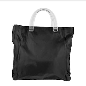 Prada Tessuto Black Nylon Large 3 compartment bag; Acrylic Handle