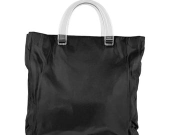 Bolso grande Prada Tessuto de nailon negro con 3 compartimentos y asa de acrílico