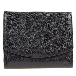 CHANEL Black Caviar Bifold Brieftasche mit Münzbörse und Kartensteckplatz - Authentisch und in sehr gutem Zustand