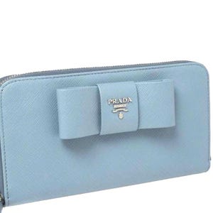 Saffiano Fiocco Bow Continental Brieftasche - Reißverschluss rund - Unberührter Zustand - Authentisch