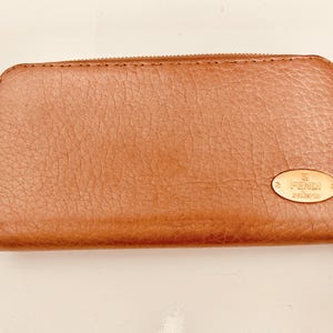 FENDI Selleria Bronze/Gold Leather Large Zip Around Wallet with 3 compartments
