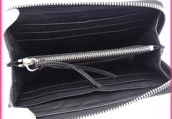 Chloe Paddington Zippy Black Leather Wallet With Padlock and Key 3 Section Etsy Ireland
