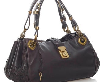 Bottega Veneta Intrecciato Leather Bag: Dark Brown Nappa, Brass Accents