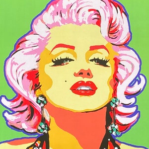 Marilyn Monroe Green Pop Art Print: Hollywood Glamour (12x18)
