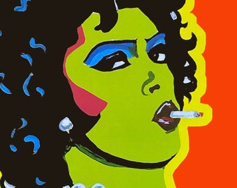 FRANKENFURTER art print, art, pop art, rocky horror picture show, goth, punk,  movies, 70s, home, decor, disco, retro, gift, drag queen