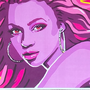 Queen B Pop Art Print: Golden Goddess Portrait (12x15)