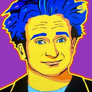 Robin Williams Pop Art Print: 70s-90s Retro Decor