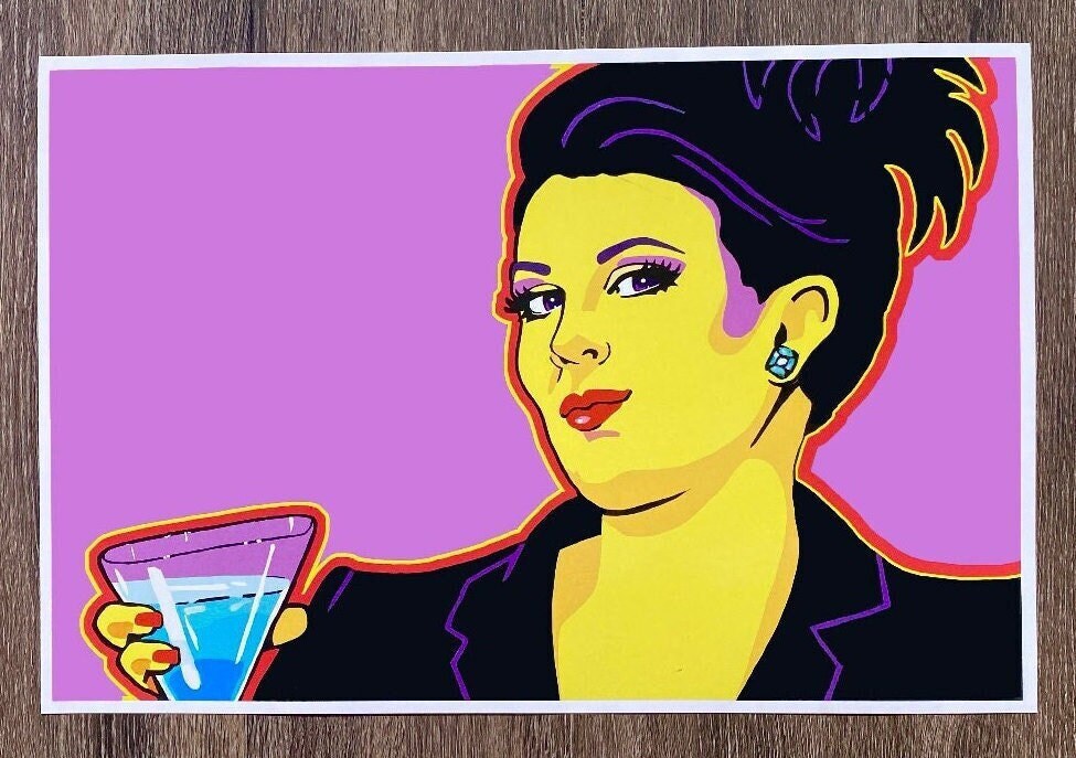 KAREN WALKER art print, art, pop art, will and grace, tv, fashion, 90s, gay, lgbtq, retro, gift, home, decor, megan mullally