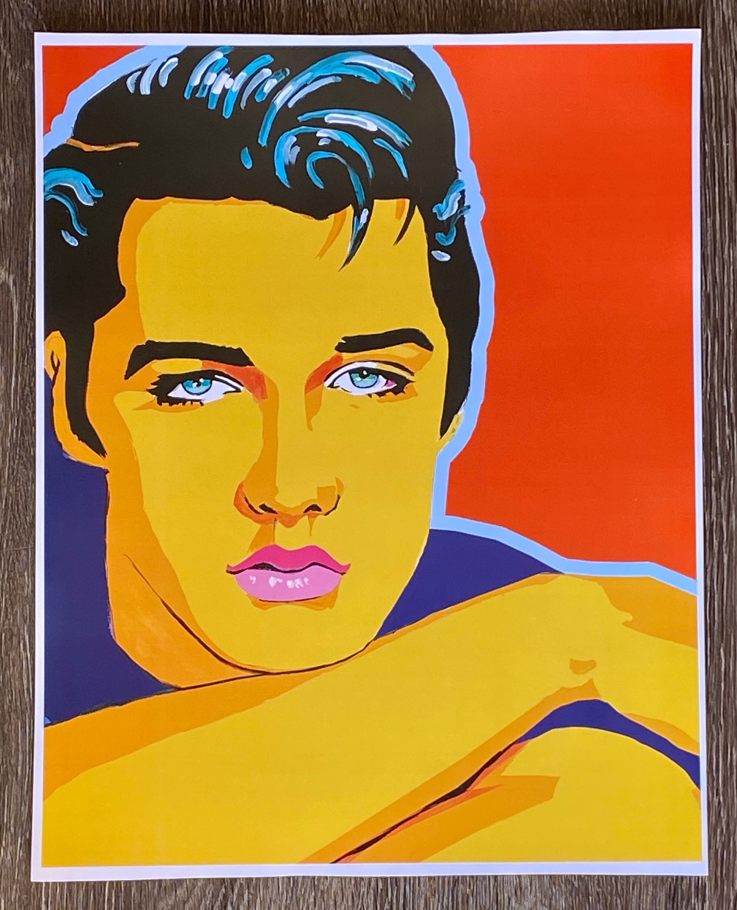 Elvis Presley ポップアート Elvis Presley Art Print: Retro Pop Art Portrait (12x14) - Etsy
