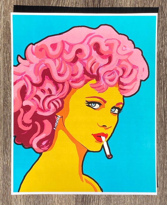 olivia newton john cigarette Olivia Newton John Art Print: 70s-80s Pop Art, Grease Decor