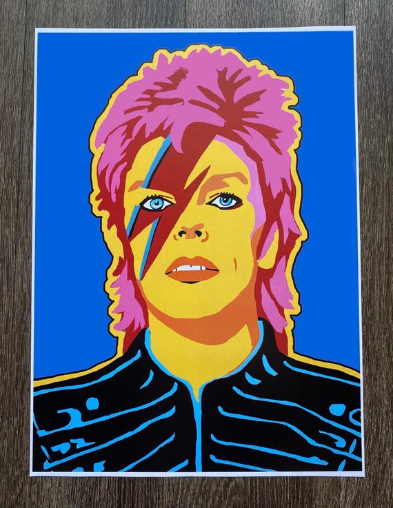 David Bowie Art Print: 70s-80s Pop Art Decor - Etsy