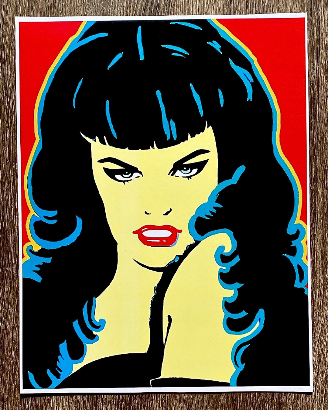 BETTIE PAGE Art Print, Art, Pop Art, Fetish, Goth, Punk, Fashion, Pin