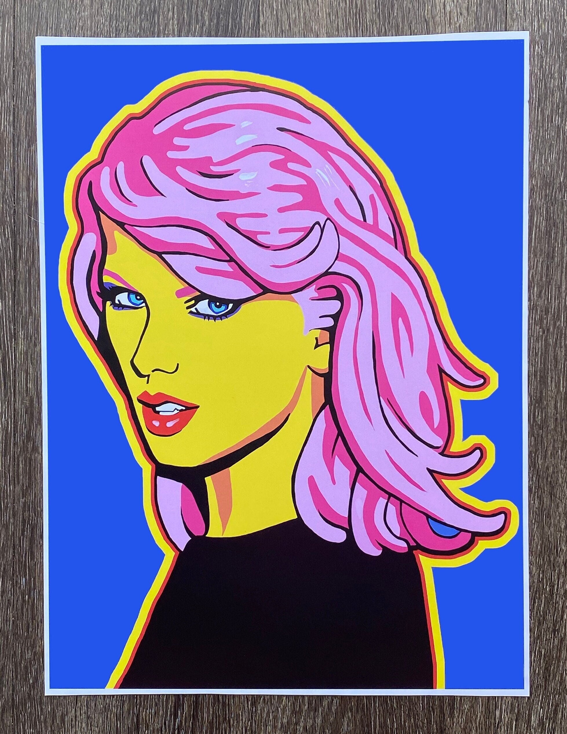 Pop Art Portrait Print: Controversial Pop Princess, Home Decor (12x16)
