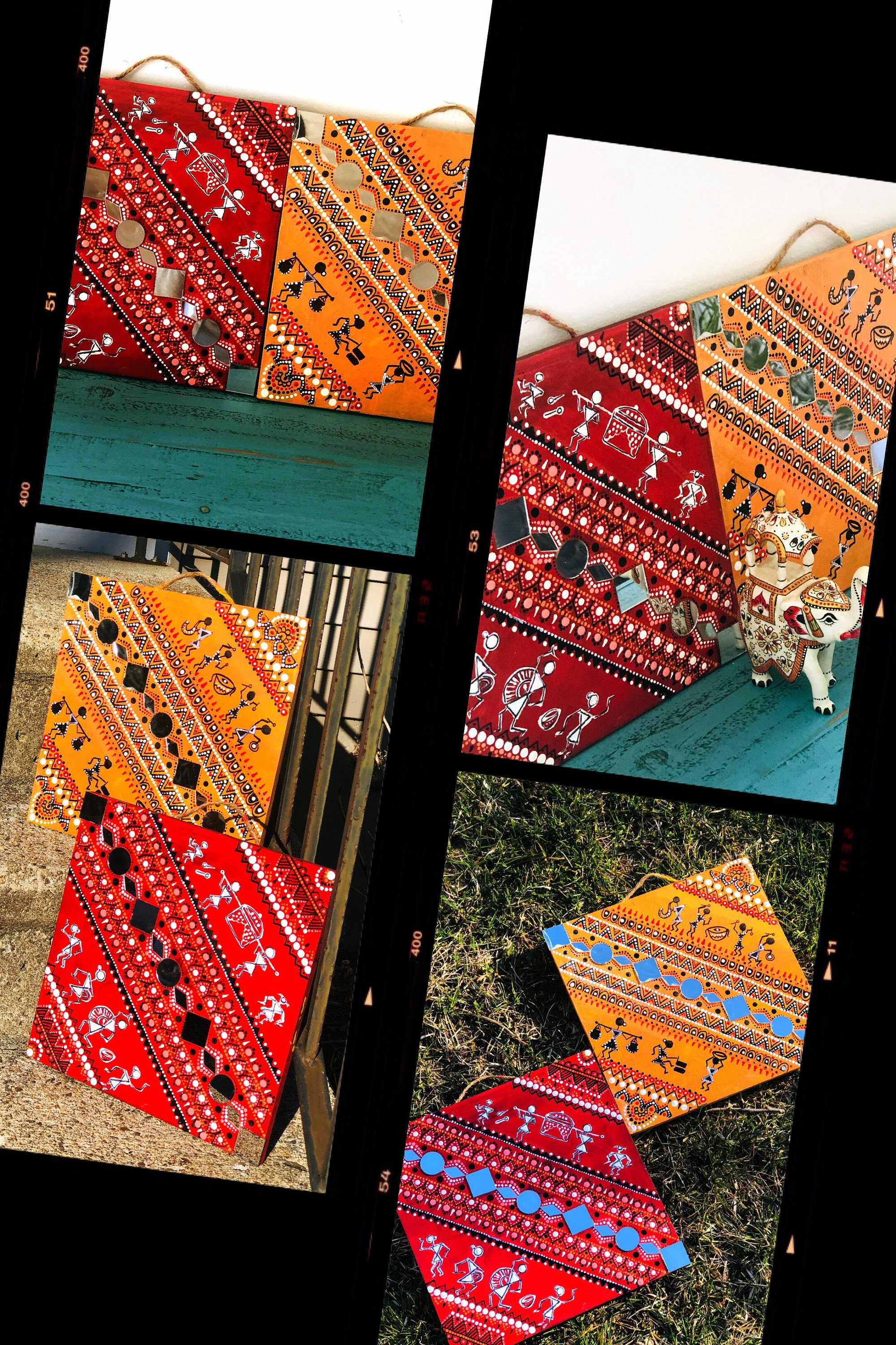 Warli Hand Painted Artwork Wall Hanging Affirmations Wall Decor main image 1