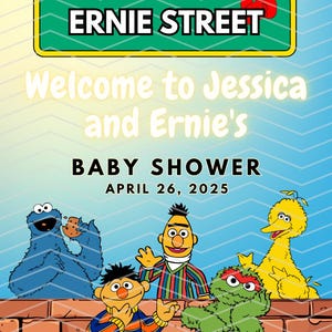 Party Welcome sign, Sesame Street, editable, custome sign, png file, editable file.