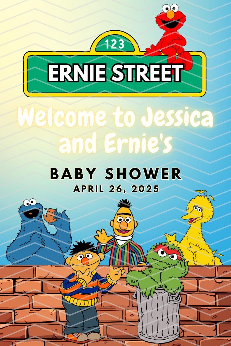 Sesame Street Party Welcome Sign: Editable Template (PNG File) - Etsy
