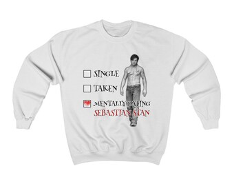 Mentally dating Sebastian Stan Sweatshirt Sweater Jumper Pullover, Sebastian Stan Shirt Tshirt, Bucky Barnes Shirt Gifts Sweatshirt