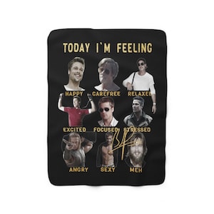 Brad Pitt Sherpa Fleece Blanket, Brad Pitt Autografo Soft Warm Blanket Regali Accogliente Peluche Funny Throw Blanket Home Decor Gift