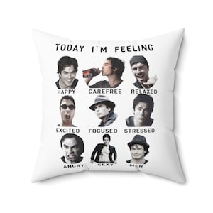 Ian Somerhalder Pillow Cushion Spun Polyester Square Throw Decorative Pillow Cases (Cover + Insert) Damon Salvatore Funny Gifts Art Merch