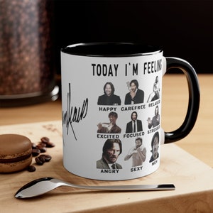 Keanu Reeves Mug, Celebrity Mug, Keanu Reeves autograph - 11oz Accent Coffee Mug