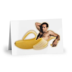 Carte d’anniversaire Nicolas Cage - A5 Cartes d’anniversaire de vœux illustratives, Nicholas Cage Banana Gifts, Nick Cage Card Merch Autograph Gifts