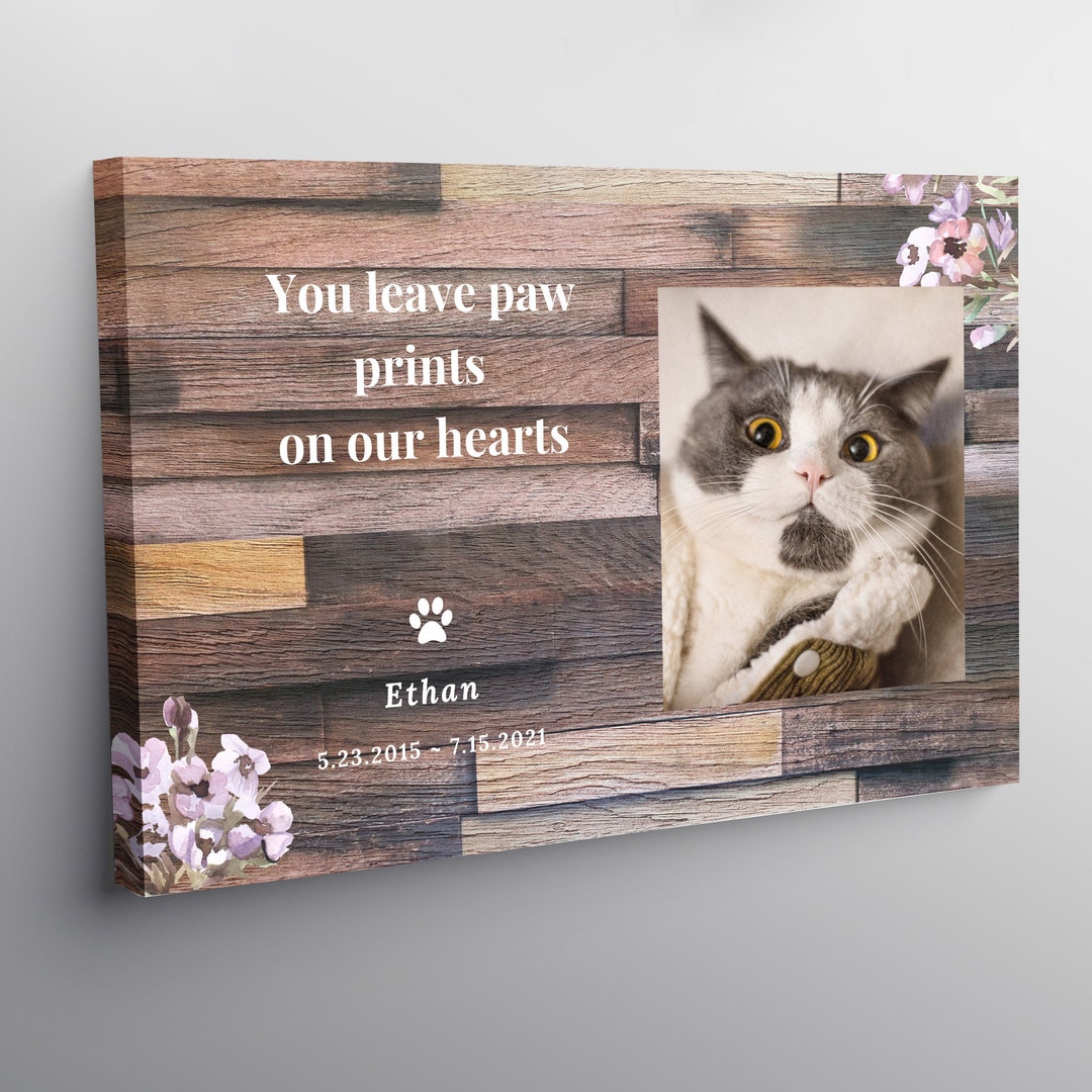 Custom Pet Memorial Canvas Wall Art, Pet Memorial Gift, Loss of Dog Cat ...