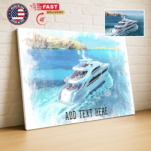 Custom Boat portrait, Gift for Yacht lover, Personalized Watercolor Boat Sketch,Boat painting from photo,Gift for Boat Owner,Gift for Sailor