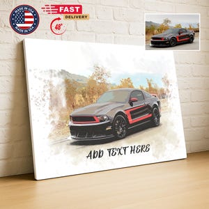 Custom Car Portrait from Photo, Personalized Watercolor Car Painting Drawing, Gift For Him, Digital Illustration Gifts for Car Enthusiasts