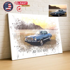 Custom Car Portrait from Photo, Watercolor portrait from car photo, Car Watercolor, Gift for Car Lovers, Canvas Wall Art, Wall Hanging Gift