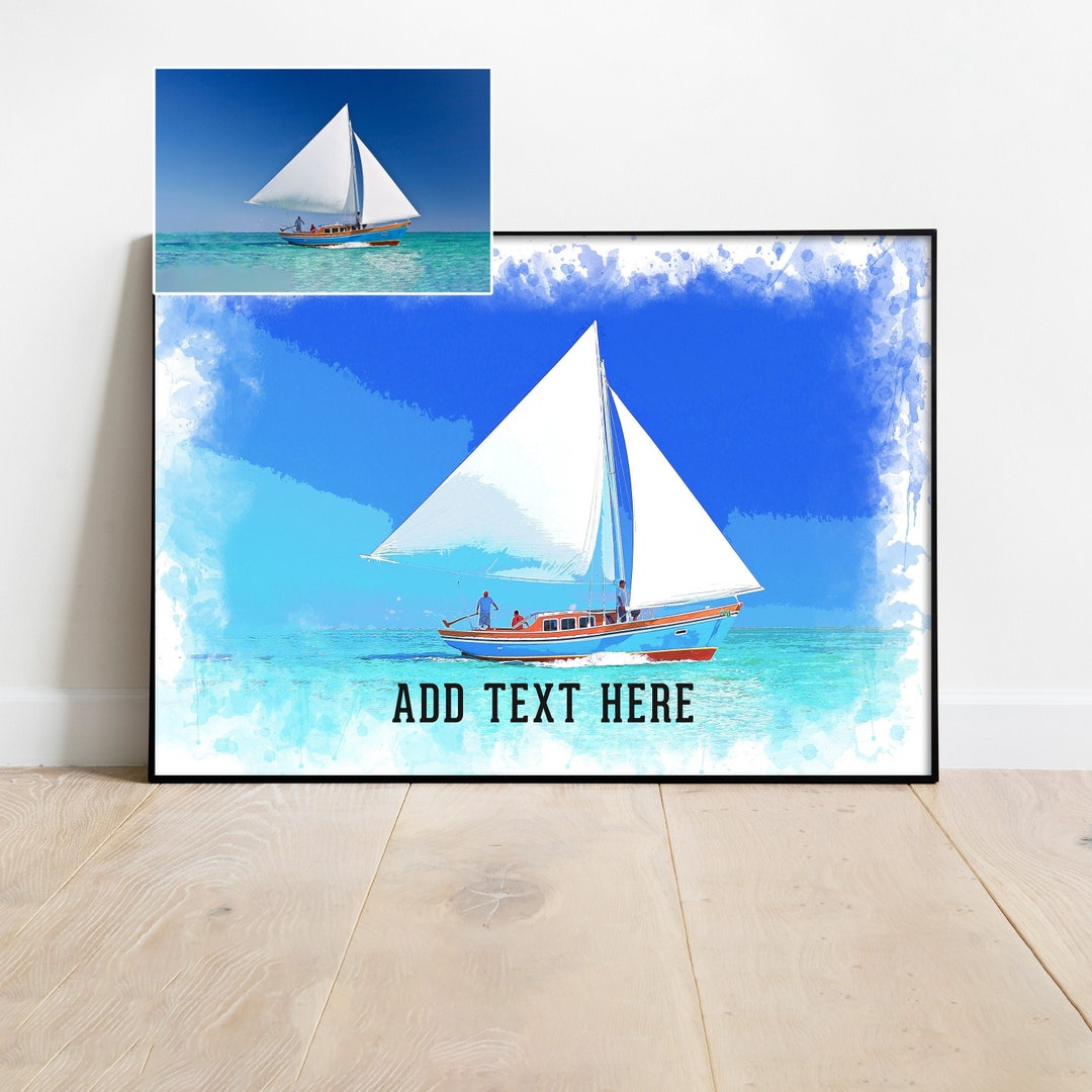 Custom Sailboat Print Design Canvas Wall Art Sailboat - Etsy