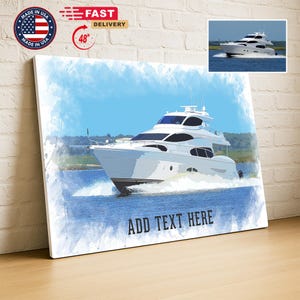 Custom Boat Watercolor Painting, Custom Digital Yacht Portrait, Boat painting from photo, Yacht Party Decor, Boat Illustration, Gift for him