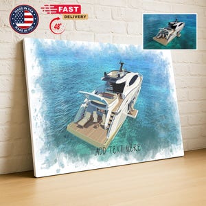 Custom boat portrait, Custom boat illustration, Custom boat drawing, Watercolor boat portrait, Personalized boat decor, Custom boat Wall Art