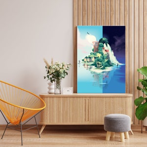 Landscape Illustration Poster for Wall Decoration