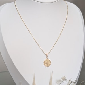 Gold Ram Necklace Hmong Inspired 18K Gold Plated