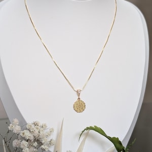 Gold Round Believe Hmong Inspired 18K Gold Plated Necklace