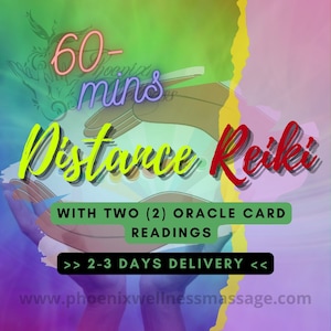 Sanación Reiki a distancia de 60 minutos con lectura de dos (2) cartas del oráculo
